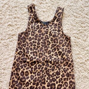 Girls' Leopard Print Tank Dress - Brown